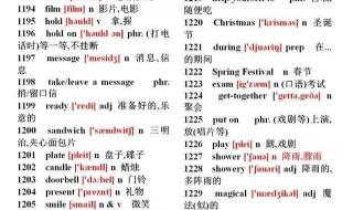 初中英语单词带音标